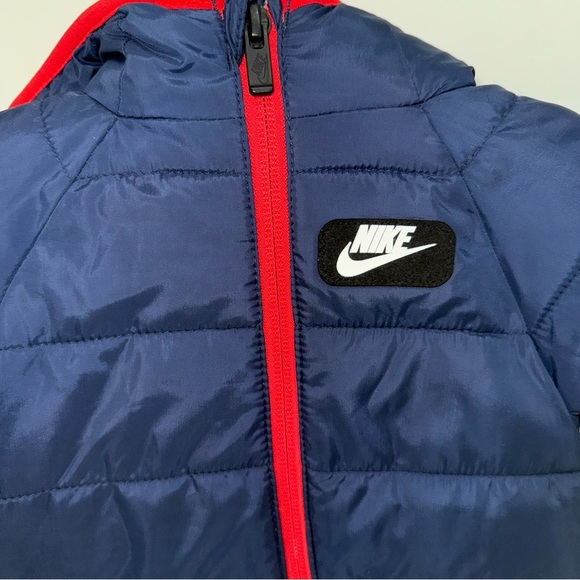 Nike Baby Boy Newborn Navy Blue and Red Snowsuit - Picture 3 of 4